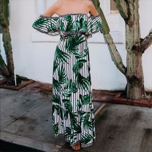 Off the should palm dress